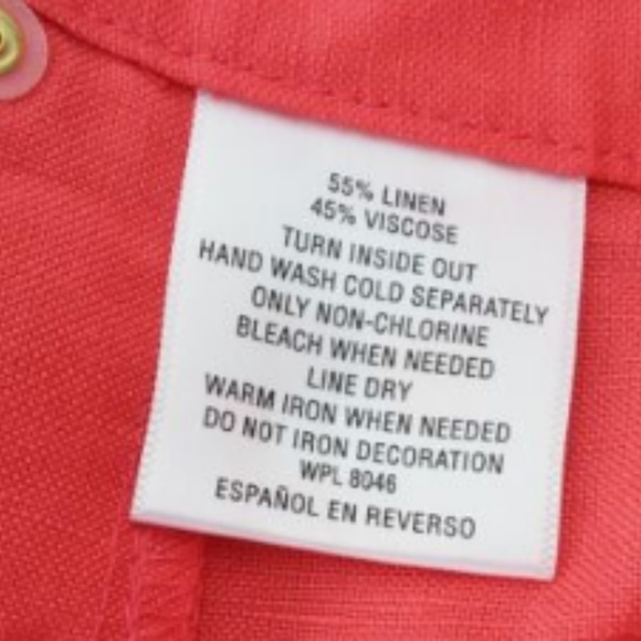 JM Collection Coral Linen Blend Pants -28 - Picture 5 of 7